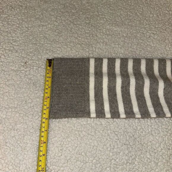 Charter Club Gray White Stripe Back Pleat Sweater Medium NWT - Picture 13 of 14